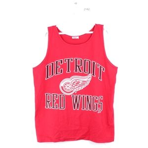 Vintage 90s Detroit Red Wings Tank Top Shirt USA